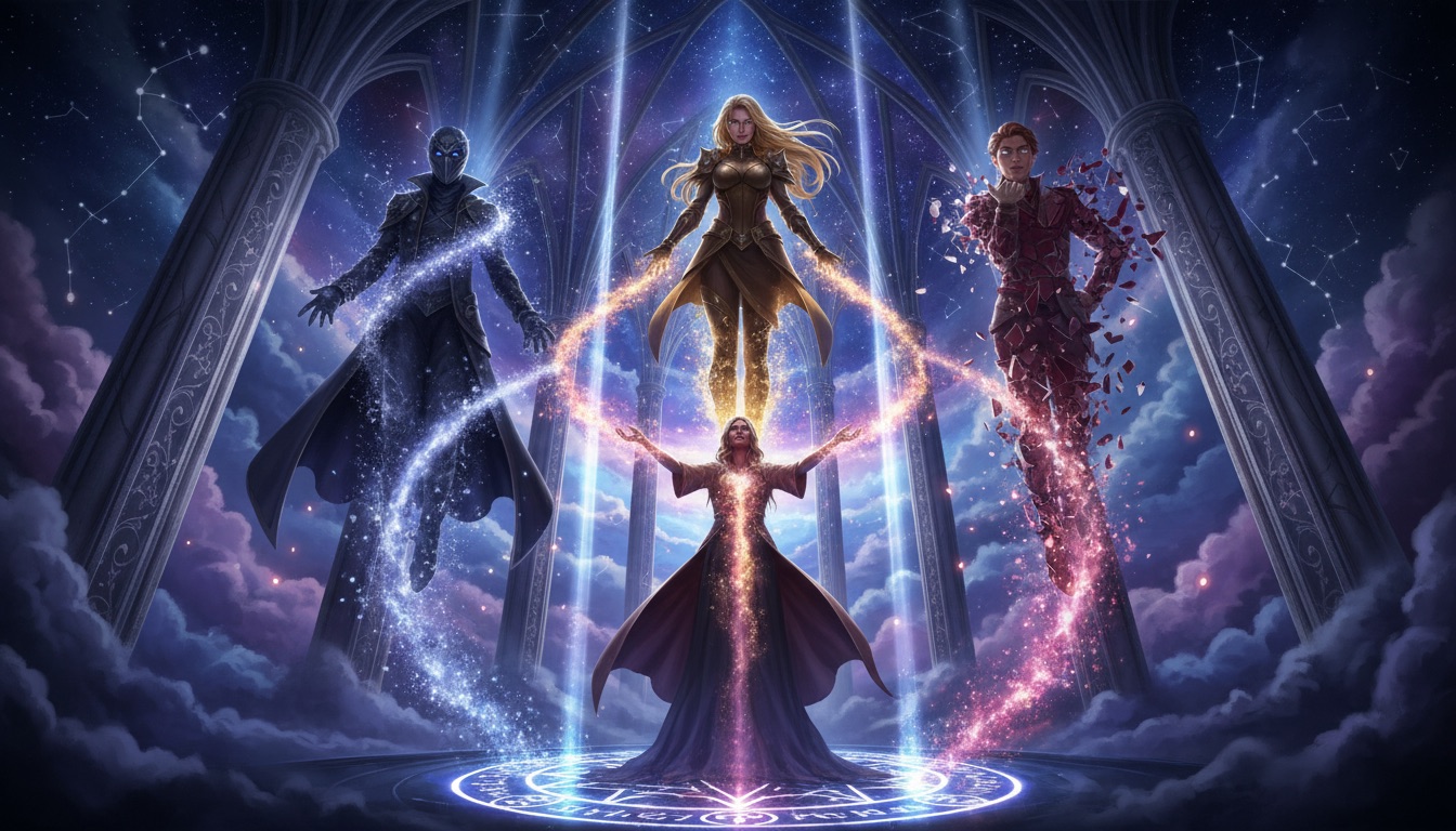 Character creation showing detailed customization options for story protagonists